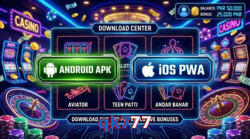 Main screen of Qk777 download page for PK players